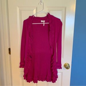 Matilda Jane girls’ size 10 magenta purple knit cardigan sweater
